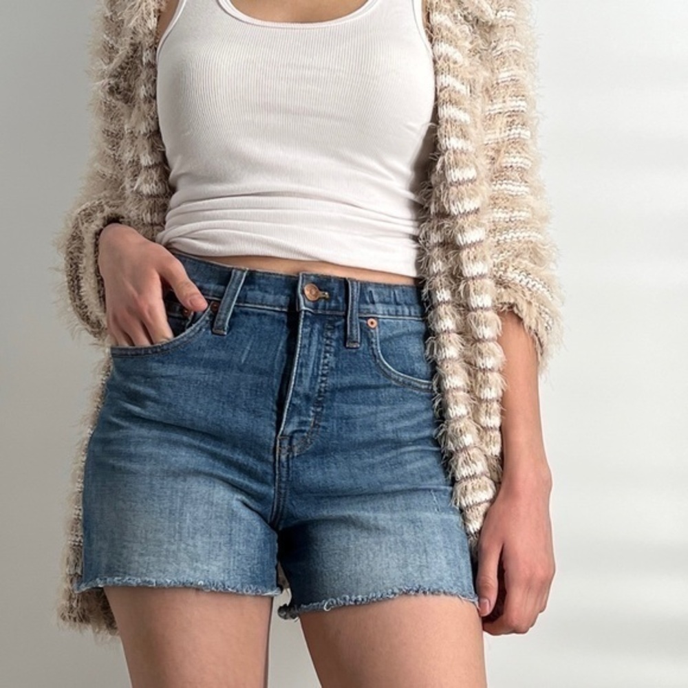 Madewell Blue Denim High-Rise Cutoff Jean Shorts